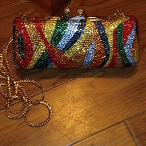 NIB ANTHONY DAVID MULTI COLORED CRYSTAL CLUTCH
